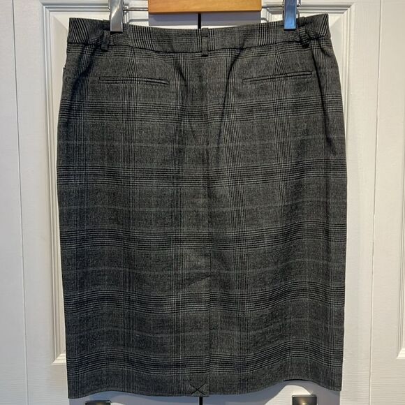 Calvin‎ Klein Black/Grey Plaid Lined Skirt Size 12 Nwot - Picture 6 of 13